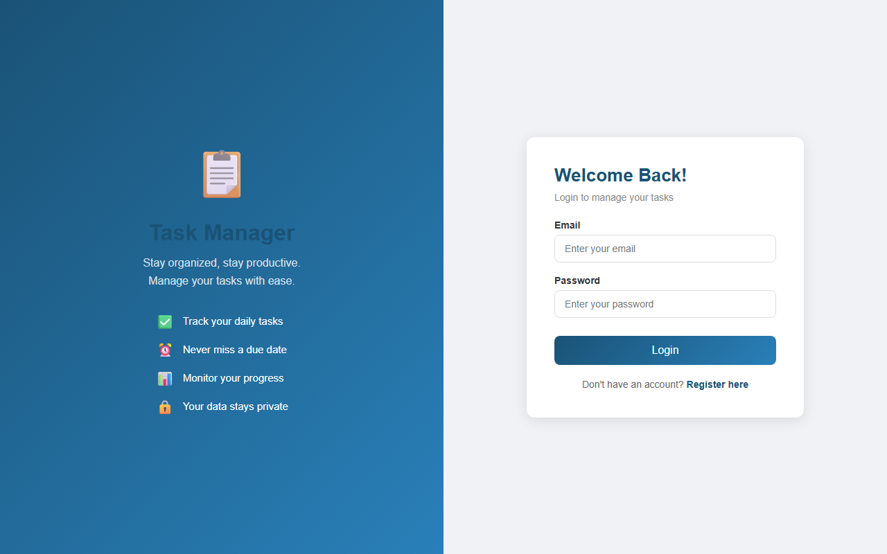 Task Manager Web Application screenshot