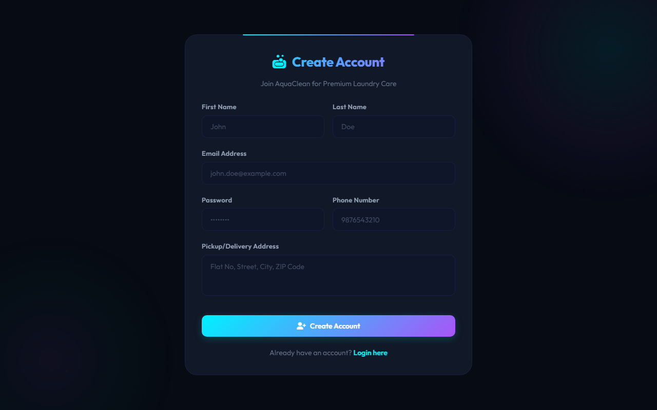 Laundry Management System screenshot